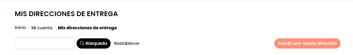 Gestión de las direcciones de entrega y facturación